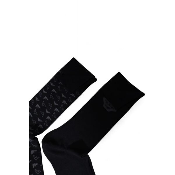 Emporio Armani Underwear Black Cotton Sock - Image 3