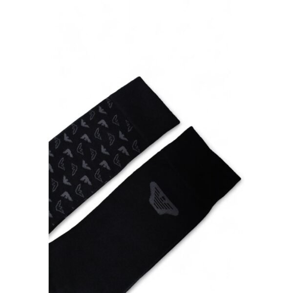 Emporio Armani Underwear Black Cotton Sock - Image 4