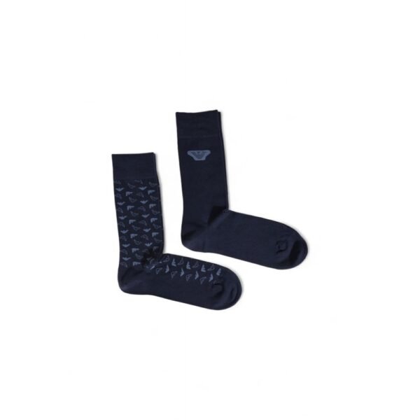 Emporio Armani Underwear Blue Cotton Sock - Image 2