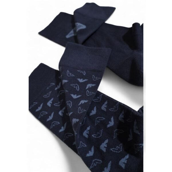 Emporio Armani Underwear Blue Cotton Sock - Image 3