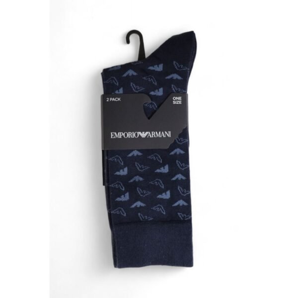 Emporio Armani Underwear Blue Cotton Sock - Image 5