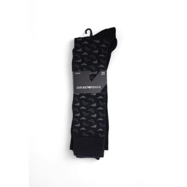 Emporio Armani Underwear Black Cotton Sock - Image 4