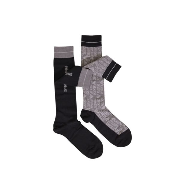 Emporio Armani Underwear Black Cotton Sock - Image 4