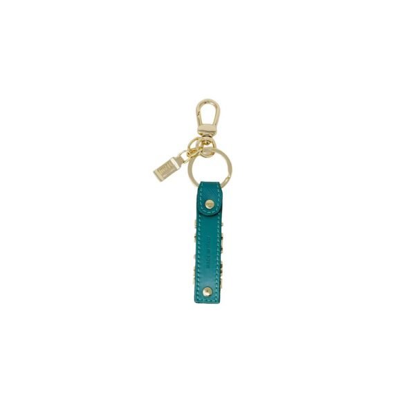 Alviero Martini Prima Classe Green Leather Keychain - Image 2