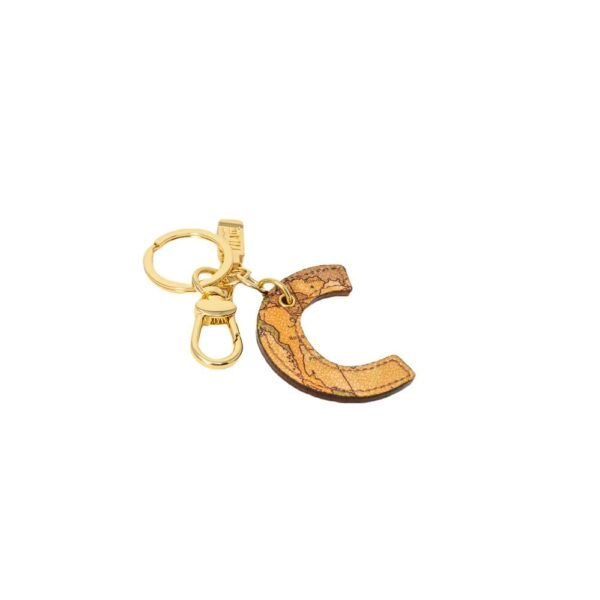 Alviero Martini Prima Classe Beige Leather Keychain - Image 2