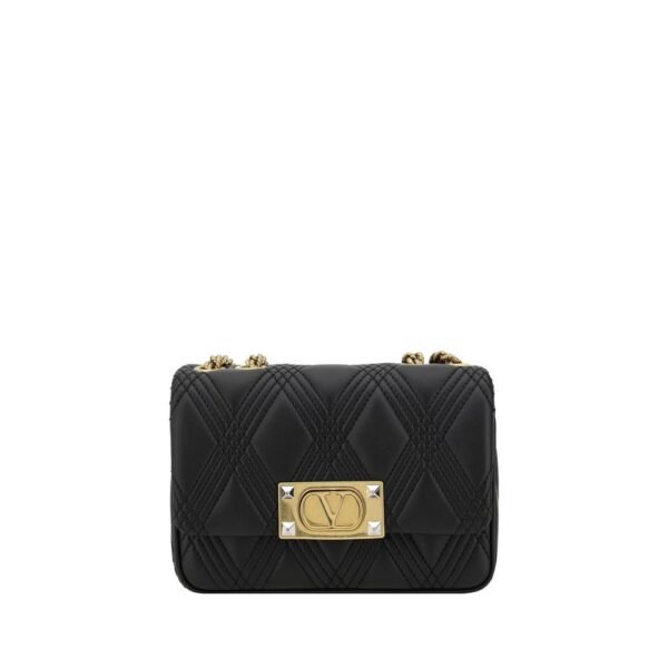 Valentino Garavani Quiltie 67 Black Leather Women Shoulder Bag