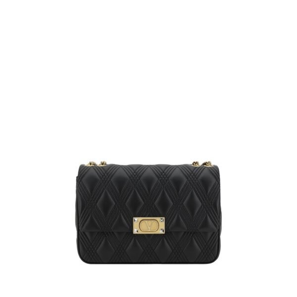 Valentino Garavani Women Black Leather Shoulder Bag
