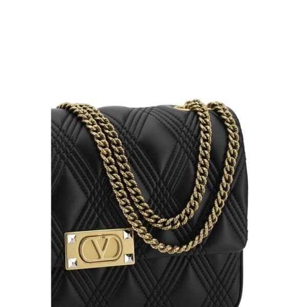Valentino Garavani Women Black Leather Shoulder Bag - Image 4