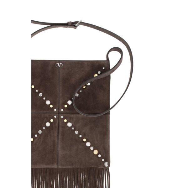 Valentino Garavani Brown Fringing Shoulder Bag - Image 3