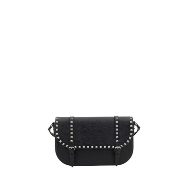 Valentino Garavani Rockstud Black Messenger Shoulder Bag