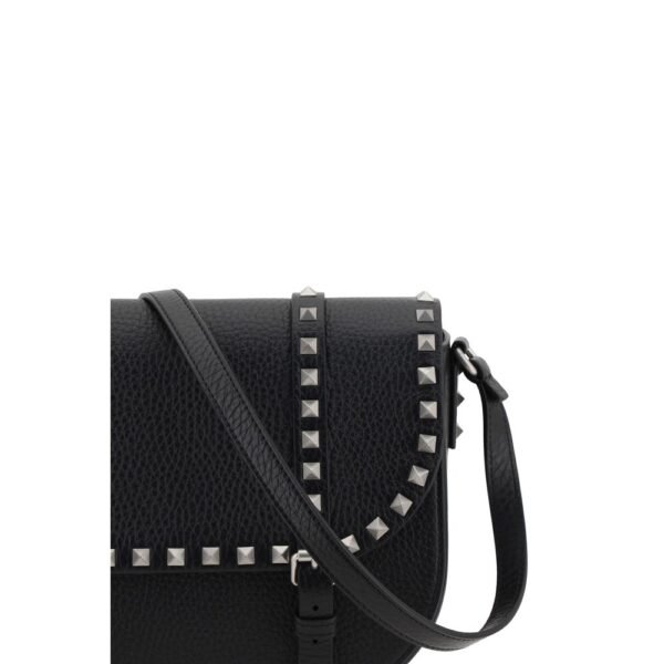 Valentino Garavani Rockstud Black Messenger Shoulder Bag - Image 4