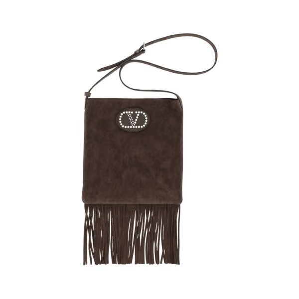 Valentino Garavani Brown Suede Leather Shoulder Bag