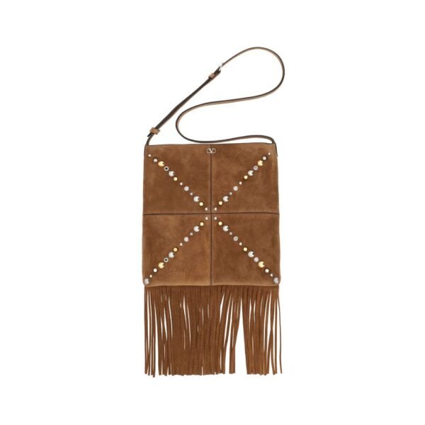 Valentino Garavani Brown Fringe Shoulder Bag