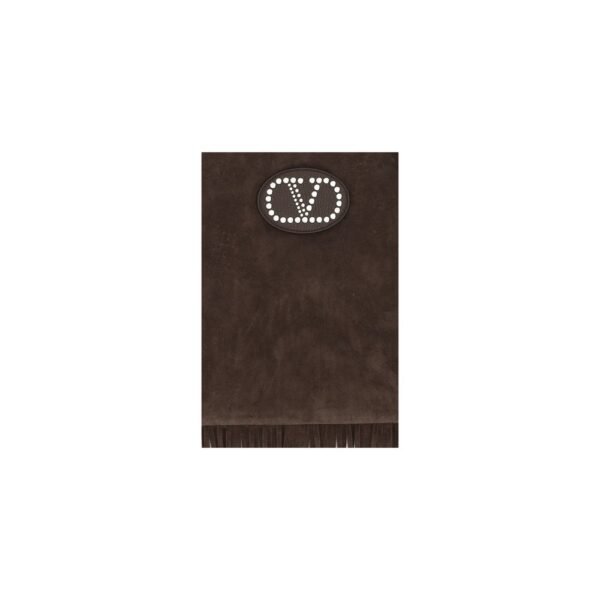 Valentino Garavani Brown Suede Leather Shoulder Bag - Image 3