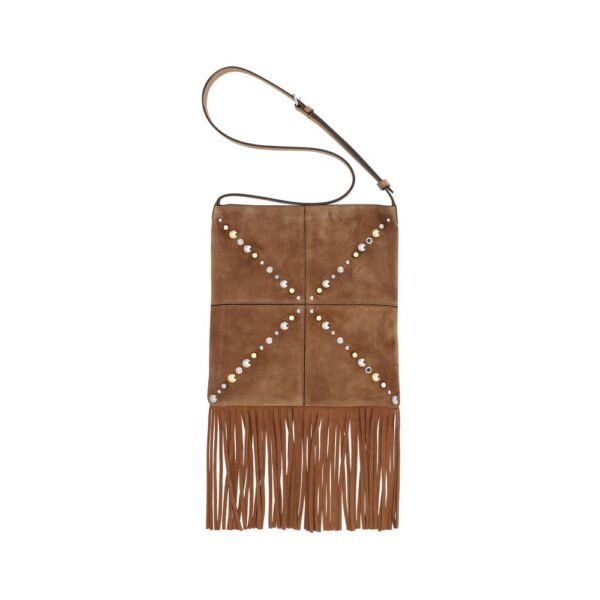 Valentino Garavani Brown Fringe Shoulder Bag - Image 2
