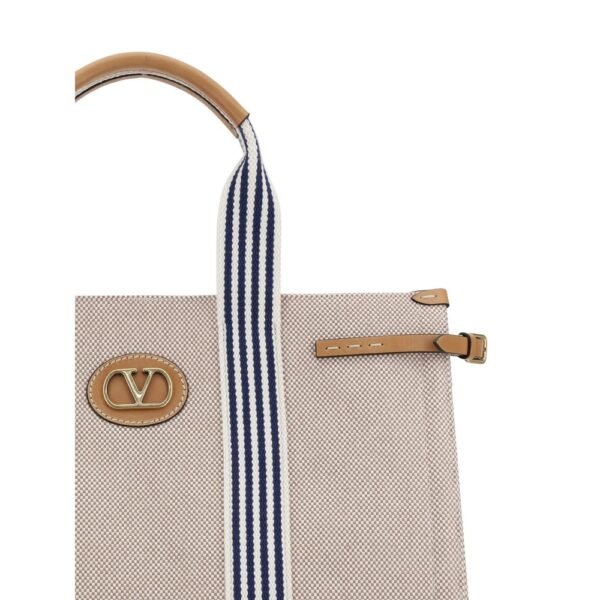 Valentino Garavani Blue Cotton Tote Bag - Image 4