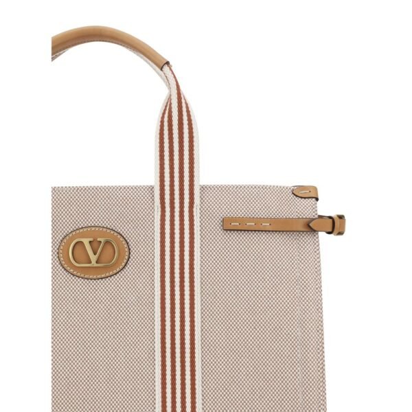 Valentino Garavani Beige Cotton Tote Bag - Image 4