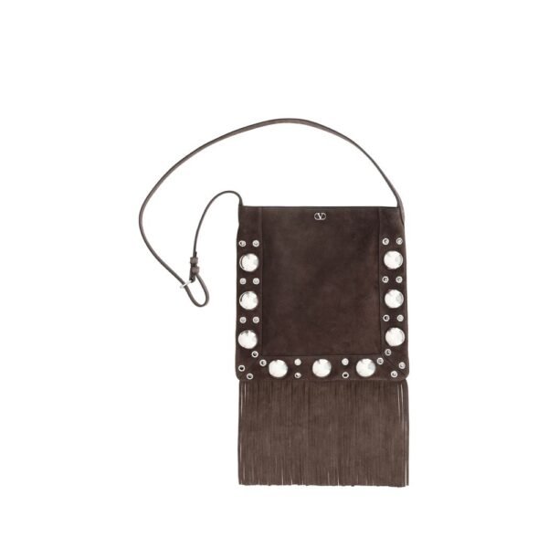 Valentino Garavani Suede Leather Brown Shoulder Bag