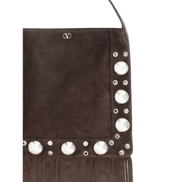 Valentino Garavani Suede Leather Brown Shoulder Bag - Image 3