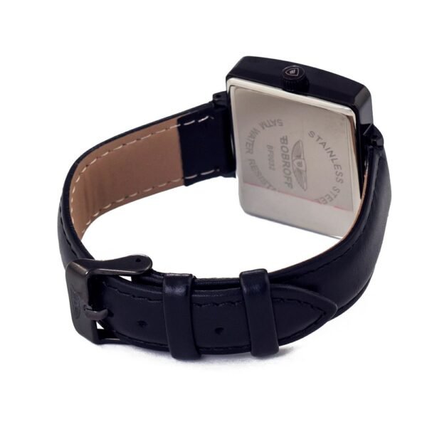 Bobroff Black Leather Watch - Image 2