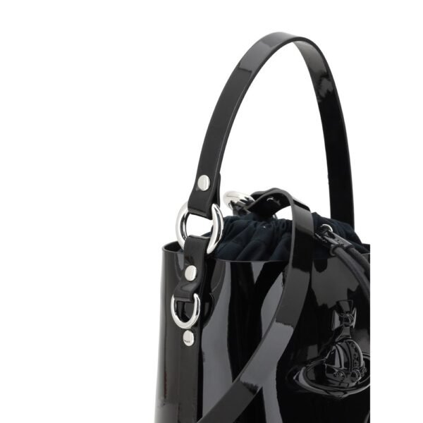 Vivienne Westwood Daisy Drawstring Women Black Bucket Bag - Image 4