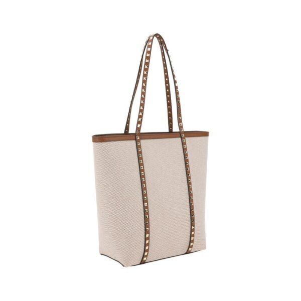 Valentino Garavani Rockstud Beige Tote Bag Handbag - Image 2