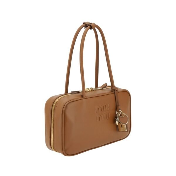 Miu Miu Logoed Brown Leather Shoulder Bag - Image 2