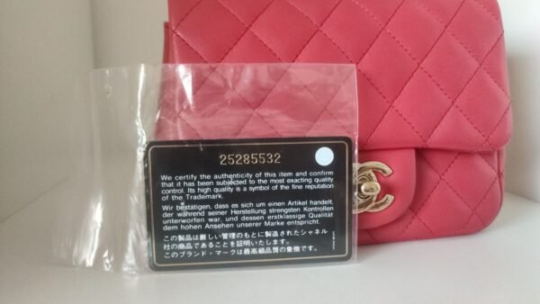 Chanel Pink Matelasse Chain Shoulder Lambskin Purse Mini - Image 8