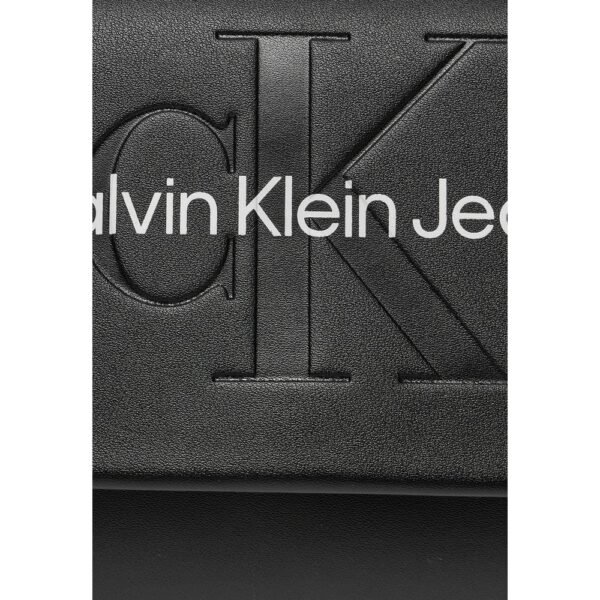 Calvin Klein Jeans Black And White Synthetic Leather Handbag - Image 5