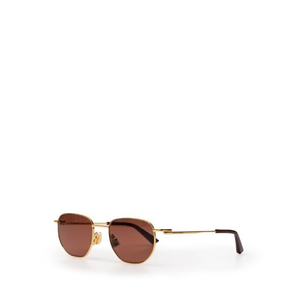 Bottega Veneta Gold Metal Sunglasses - Image 2
