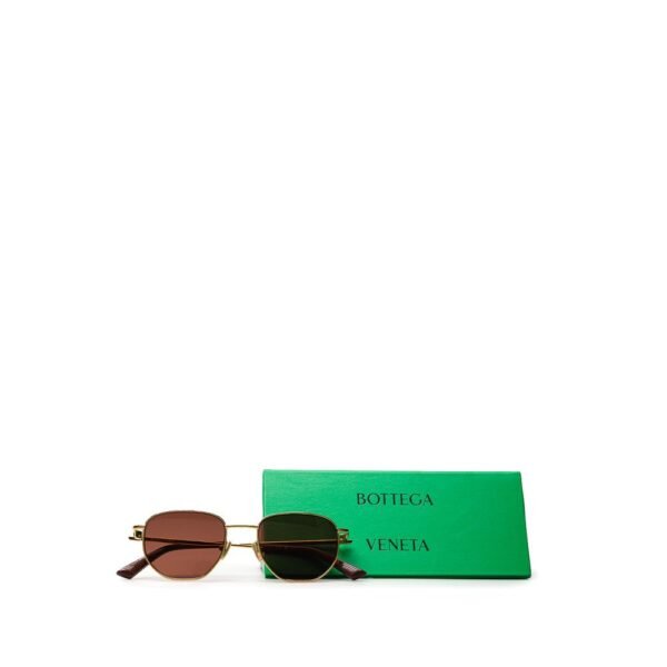 Bottega Veneta Gold Metal Sunglasses - Image 4