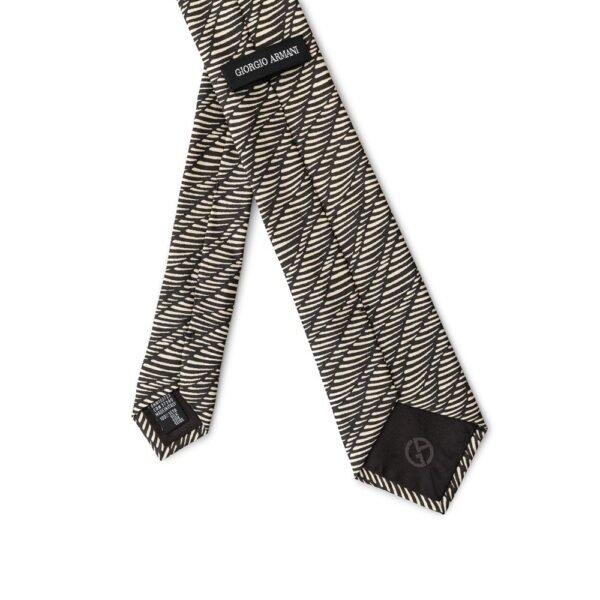 Giorgio Armani Black And White Silk Ties & Bowty - Image 2