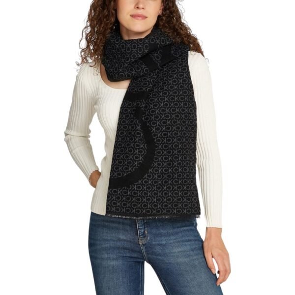 Calvin Klein Black Acrylic Scarf - Image 2