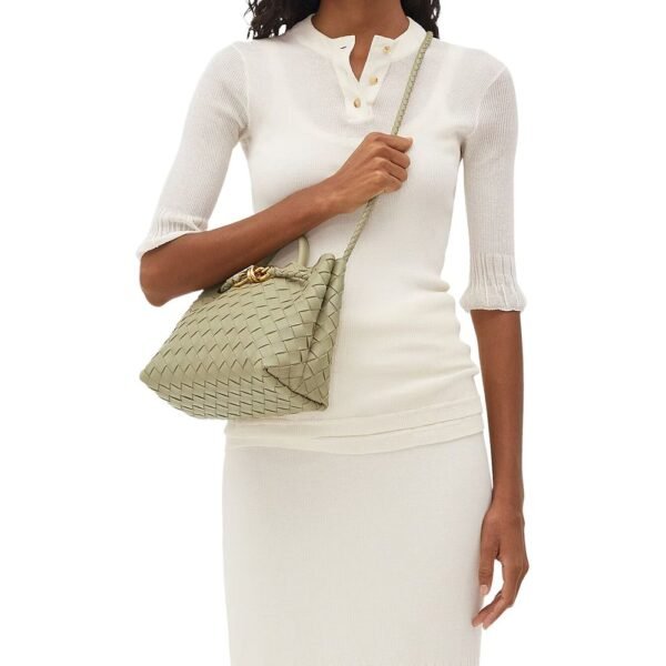 Bottega Veneta Green Leather Handbag - Image 2