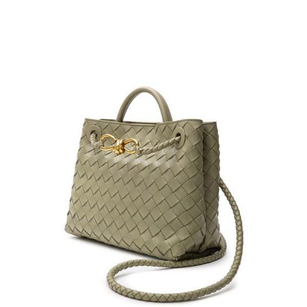 Bottega Veneta Green Leather Handbag - Image 4