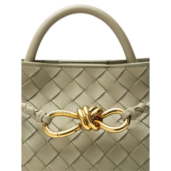 Bottega Veneta Green Leather Handbag - Image 6