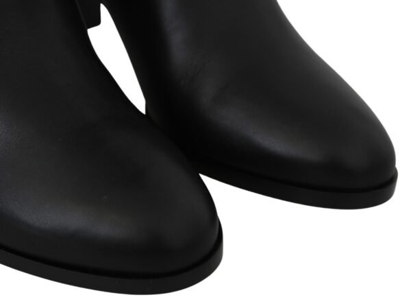 Jimmy Choo Elegant Black Calf Leather Heeled Boots - Image 6