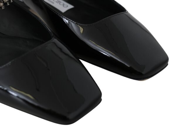 Jimmy Choo Elegant Black Patent Flats with Crystal Accent - Image 3