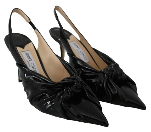 Jimmy Choo Elegant Black Leather Pointed Toe Pumps - Image 2