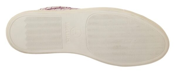 HIDE & JACK Chic White & Burgundy Mid-Cut Leather Sneakers - Image 3