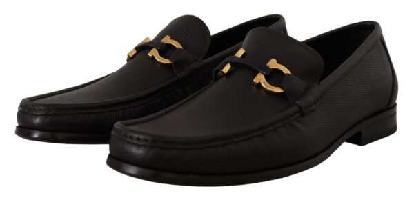 Salvatore Ferragamo Elegant Black Calf Leather Loafers - Image 4