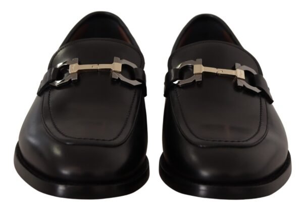 Salvatore Ferragamo Suave Black Leather Gancio Bit Loafers - Image 3