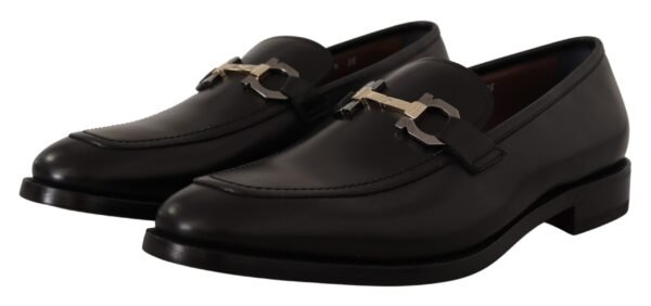 Salvatore Ferragamo Suave Black Leather Gancio Bit Loafers - Image 4