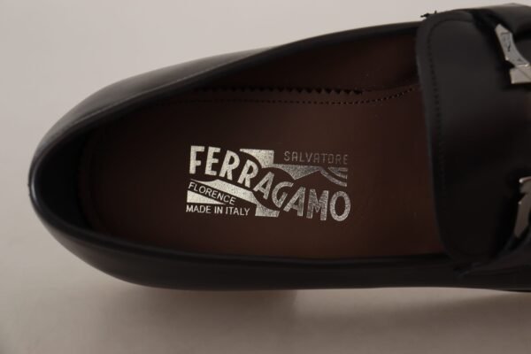 Salvatore Ferragamo Suave Black Leather Gancio Bit Loafers - Image 7