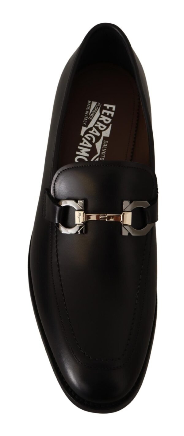 Salvatore Ferragamo Suave Black Leather Gancio Bit Loafers - Image 8