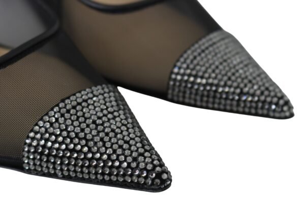 Jimmy Choo Elegant Black Mesh Crystal Pumps - Image 3