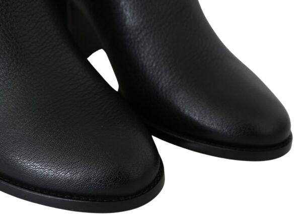 Jimmy Choo Elegant Black Leather Heeled Boots - Image 3