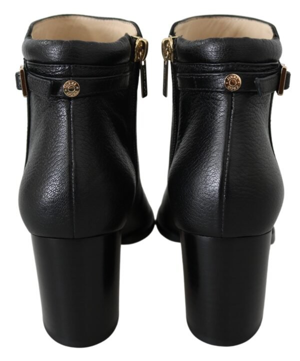 Jimmy Choo Elegant Black Leather Heeled Boots - Image 5