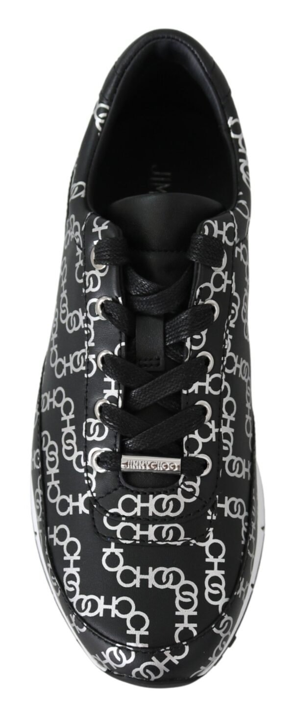 Jimmy Choo Elegant Black & Silver Leather Sneakers - Image 4