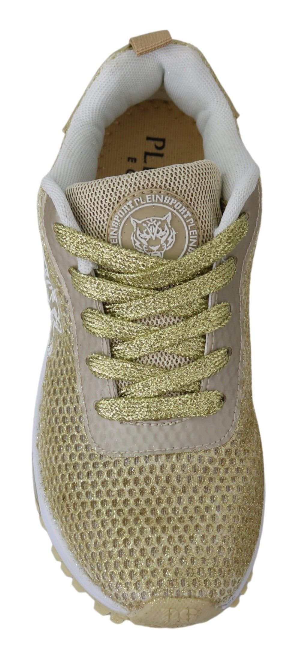 Plein Sport Exquisite Gold Polyester Sport Sneakers - Image 3